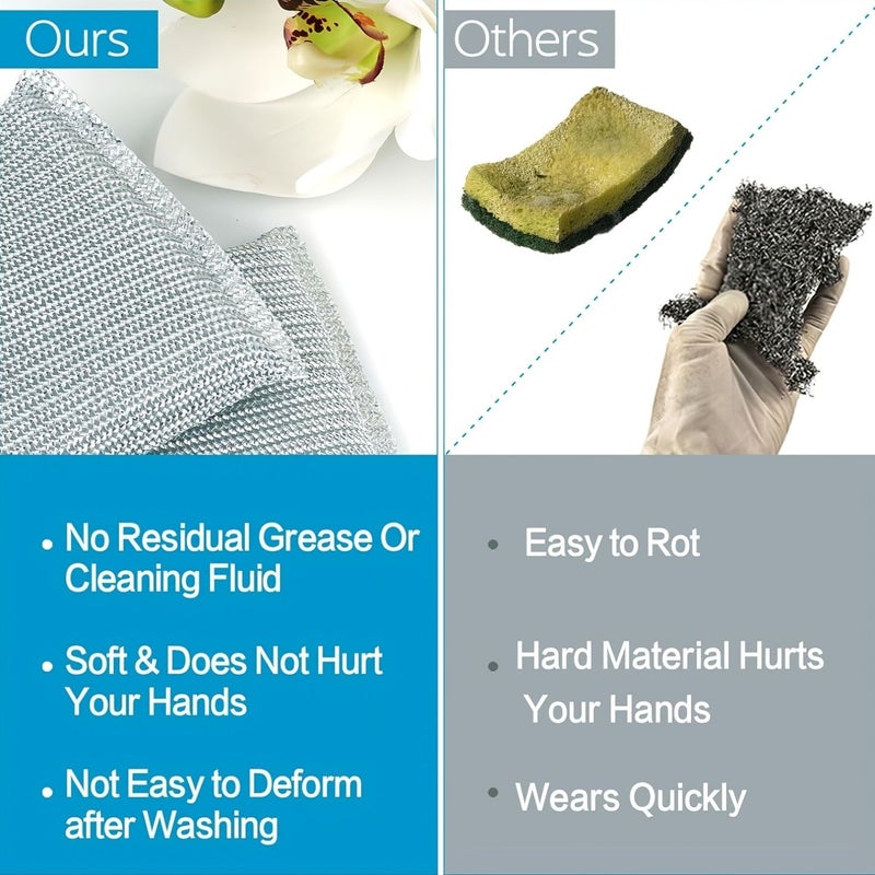 Modern 4 Pack Reusable Scouring Pads And Sponges For Kitchen Bathroom Cleaning - Image 2