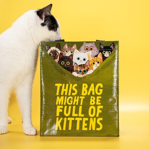 Blue Q Handy Tote Bag - This Bag Might Be Full of Kittens - Recycled & Reusable Sturdy Canvas Shopping Bag with Quirky Art and Handles, 95% Recycled Material, Ideal for Lunch, 10" h x 8.5" w x 4.5" d - Image 2
