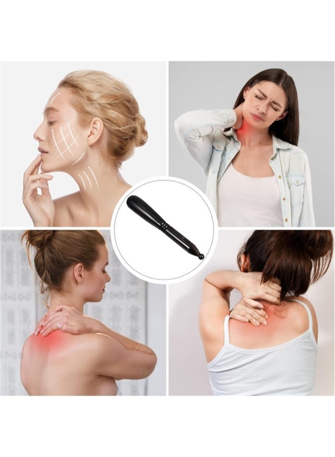 klarako Buffalo Horn Sha Scraping Massage Tool Traditional Thai Massage Stick Acupuncture Therapy Trigger Point Treatment Scraper for Facial Ankle Neck Muscle Black - Image 1