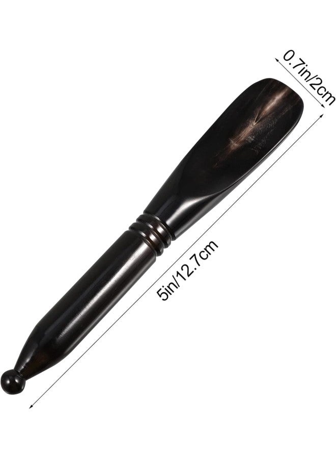 klarako Buffalo Horn Sha Scraping Massage Tool Traditional Thai Massage Stick Acupuncture Therapy Trigger Point Treatment Scraper for Facial Ankle Neck Muscle Black - Image 3