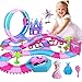 Yomwet 178 PCS Track Toy Pink Racing Tracks Toys for 3 4 5 6 Year Old Girls Flexible Tracks Car Magic Bendable Race Track Princess Toys with Light Music for Toddlers Kids and Girl Xmas Birthdays Gifts - Image 3