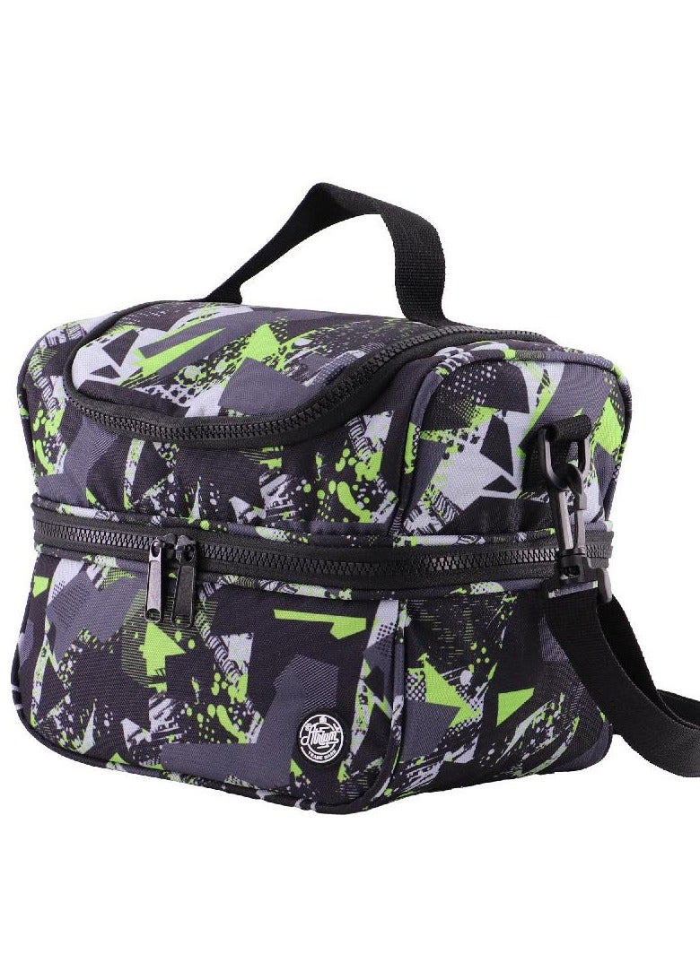 أتريوم حقيبة غداء – نمط تجريدي – أسود/أخضر - Image 1