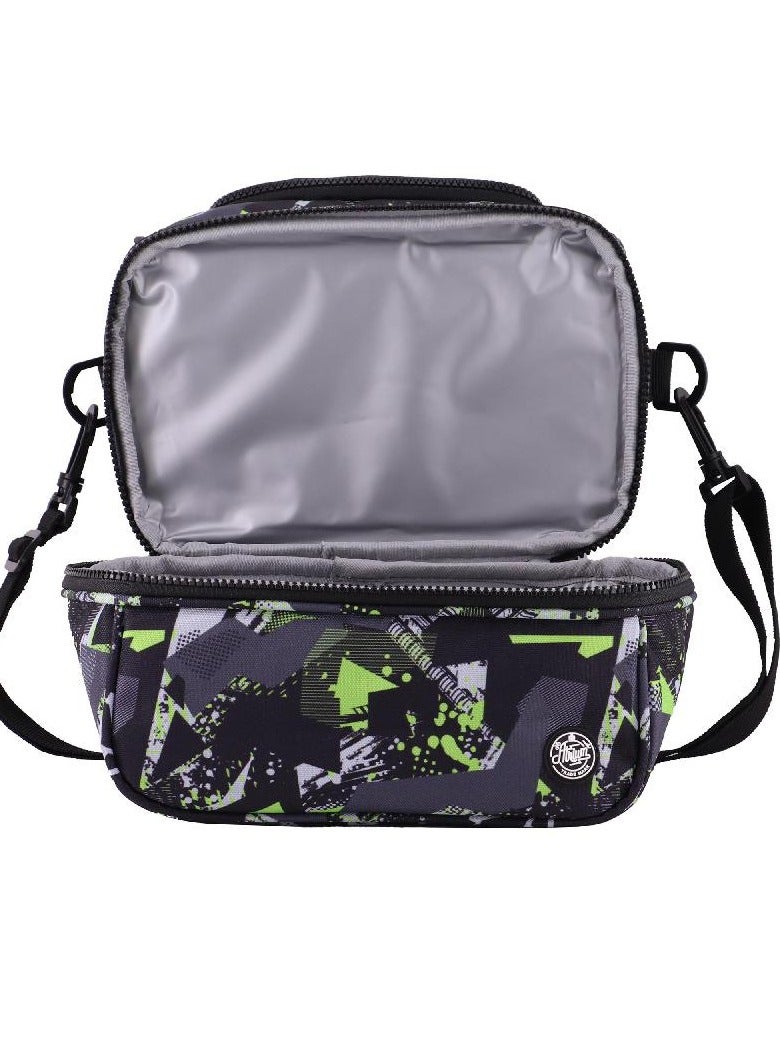 أتريوم حقيبة غداء – نمط تجريدي – أسود/أخضر - Image 5