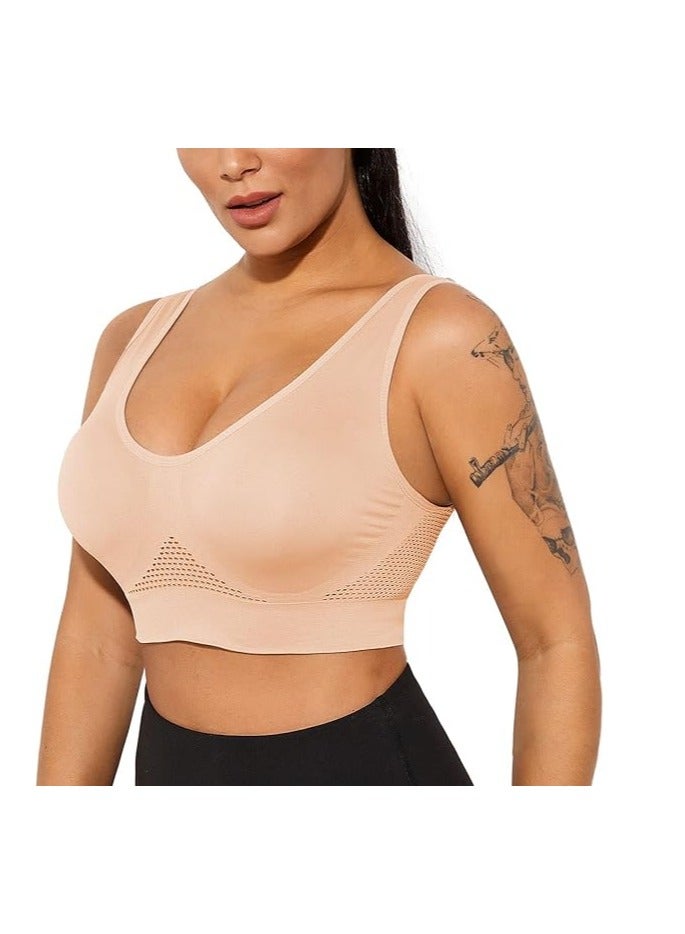 Women Sports Bra Comfortable Sleep Bras No Underwire Seamless Workout Yoga Bra of 3 Pack - Image 2