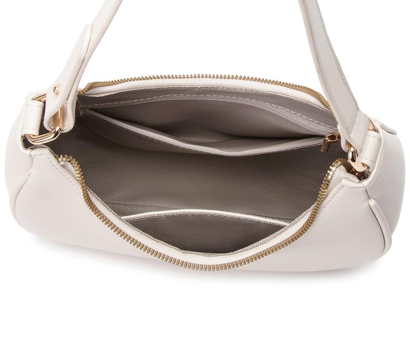 WSRYDJDL Crescent Shoulder Bags for Women Cute Hobo Tote Handbag Under the Arm Purses Mini Clutch Purse with Zipper Closure (Beige) - Image 5