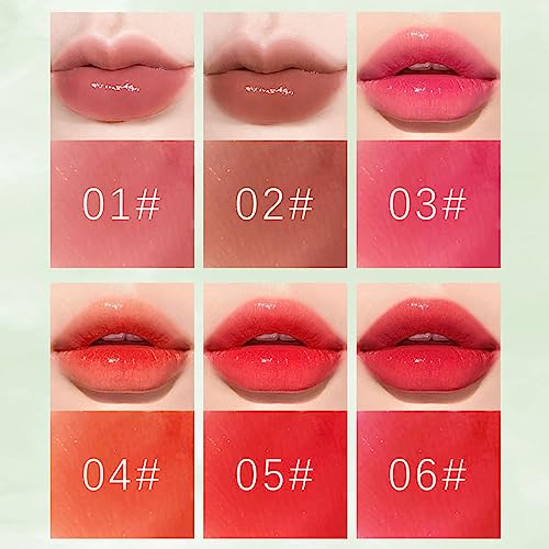 MinFei 6 Colors Lip Tint Stain Set, Korean Lip Gloss, Mini Liquid Lipstick for Women, Lip Gloss Set, Lip Stain Long Lasting Waterproof, Non-Stick Cup, High Pigment, Cute Stuff, Lip Makeup - Image 2