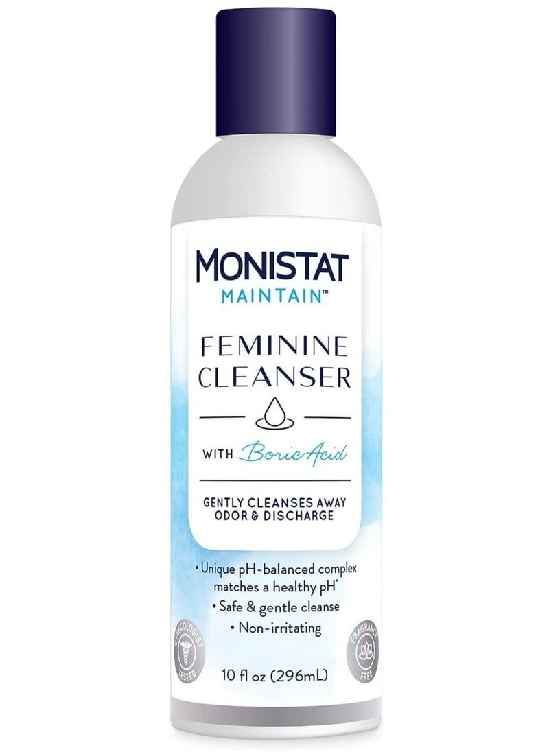 Monistat Maintain Feminine Wash with Boric Acid, Fragrance Free 296ml 