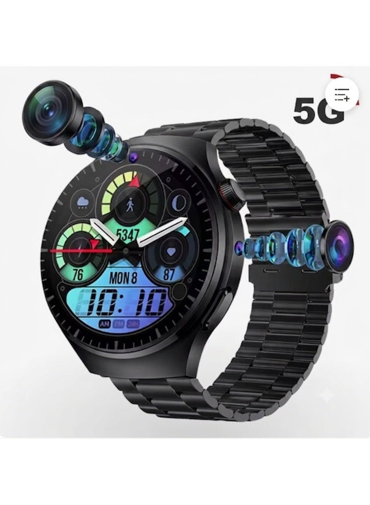 Nodizz N61 high Definition Large Screen Waterproof 5G Digital Front Camera Sim Waterproof Droplet Screen Video Call Instagram Android Smart Watch, Long Battery Life for App Store & Android (Black) - Image 1