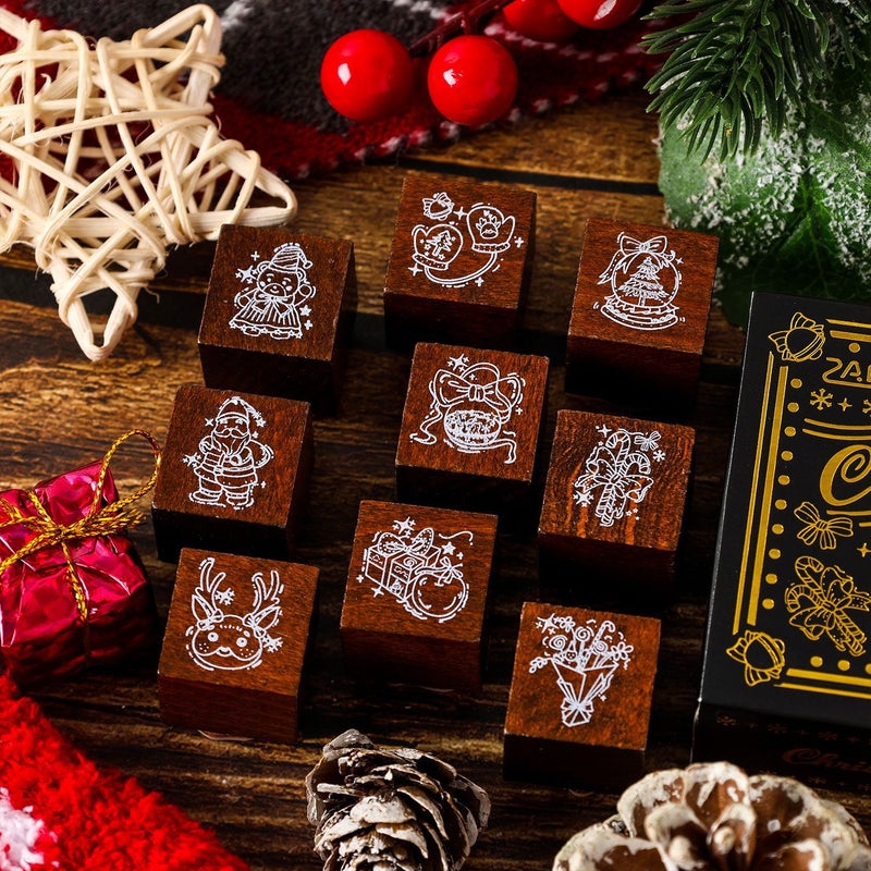 Zabc Colorful Christmas Eve Series Stamps, Creative High-Value Diy Material Decorative Stamps For Handbooks, 2 Types - Image 5