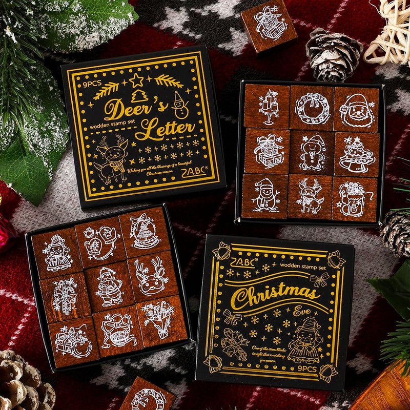 Zabc Colorful Christmas Eve Series Stamps, Creative High-Value Diy Material Decorative Stamps For Handbooks, 2 Types - Image 2