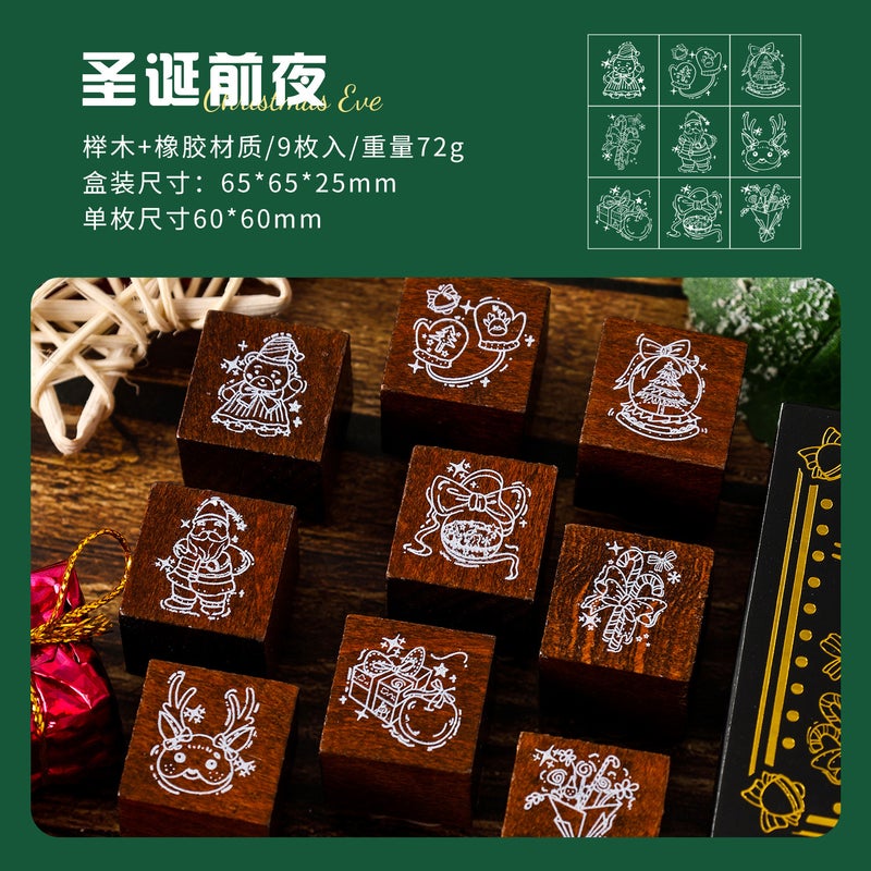 Zabc Colorful Christmas Eve Series Stamps, Creative High-Value Diy Material Decorative Stamps For Handbooks, 2 Types - Image 1