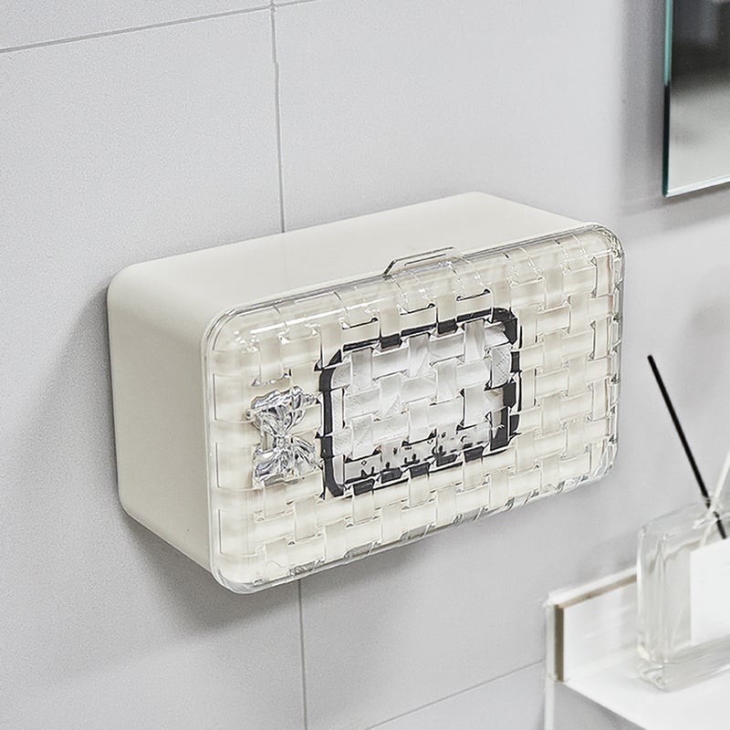 Wall Mounted Wipes Dispenser Multifunctional Waterproof Plastic Facial Tissue Storage Box Cover for Bathroom - Image 5