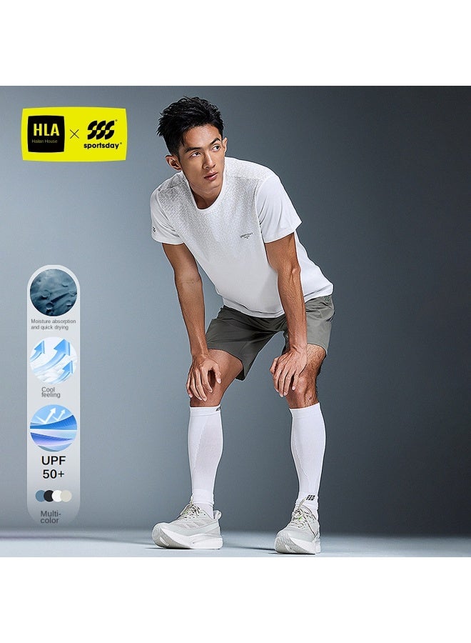 HLA Moisture-wicking & Quick-drying】men's Short-sleeve T-shirt For Summer Training, Cool-touch & Sun Protection - Image 2