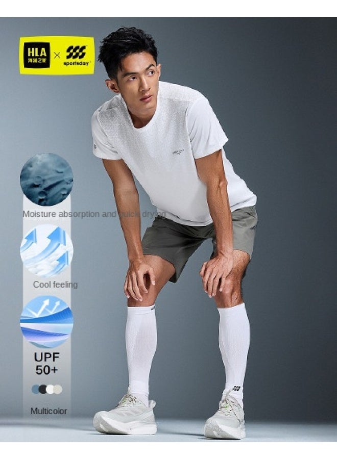 HLA Moisture-wicking & Quick-drying】men's Short-sleeve T-shirt For Summer Training, Cool-touch & Sun Protection - Image 1