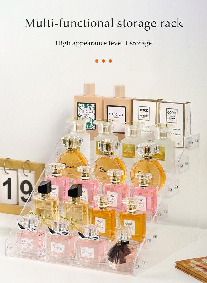 DUNISO Perfume Organizer Stand, 6 layer transparent acrylic display rack, cosmetics storage rack, multi functional desk storage device, used to store perfume, toiletries and skin care products - Image 3