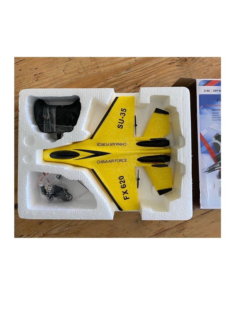 DIY RC Plane Toy 620 yellow 1 battery Remote Control Airplane DIY Fixed Wing Aircraft