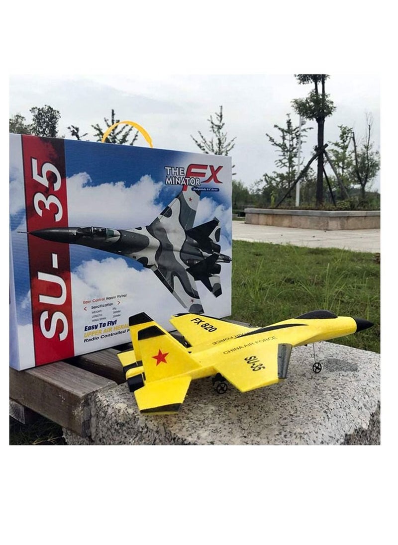 DIY RC Plane Toy 620 yellow 1 battery Remote Control Airplane DIY Fixed Wing Aircraft