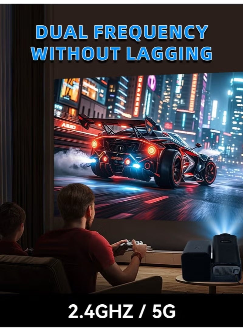 Smartbarry HT36 4K-Ready Portable Projector – Android 11 | 5G Dual-Band WiFi | Bluetooth | 4000mAh Battery – Home Cinema, Gaming & Travel - Image 5