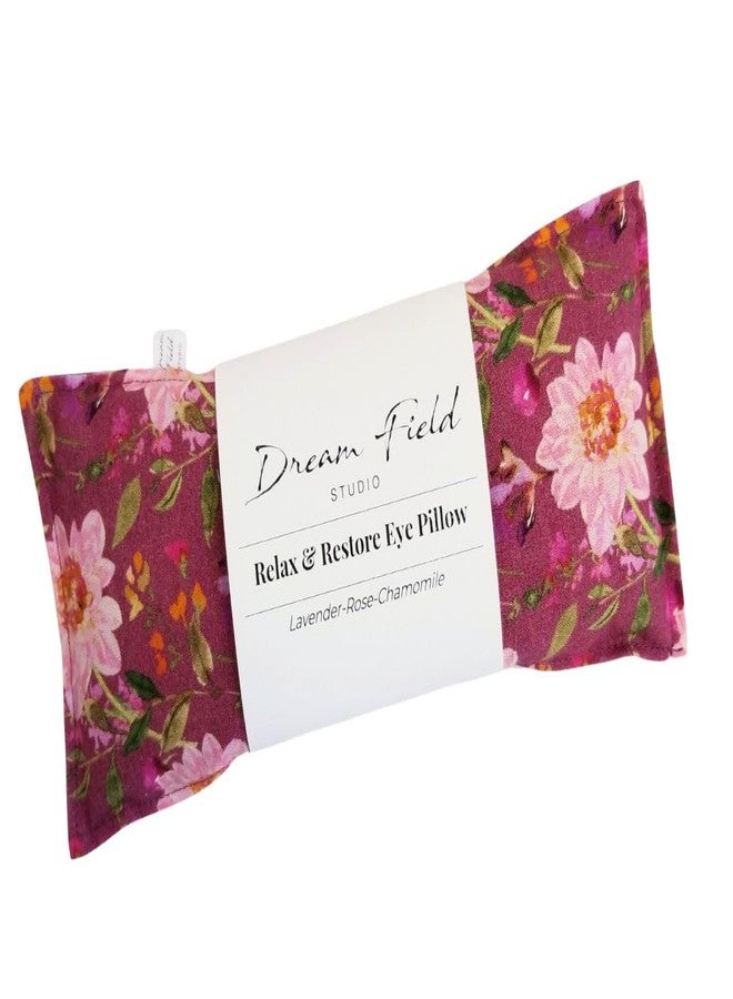Dream Field Studio Organic Lavender Eye Pillow, Flaxseed Fill, Chamomile Rose Blend, Aromatherapy Eye Mask, Vintage Rose - Image 1