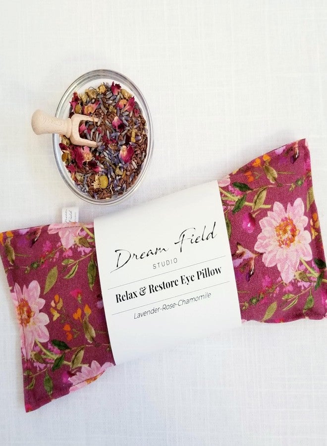 Dream Field Studio Organic Lavender Eye Pillow, Flaxseed Fill, Chamomile Rose Blend, Aromatherapy Eye Mask, Vintage Rose - Image 3