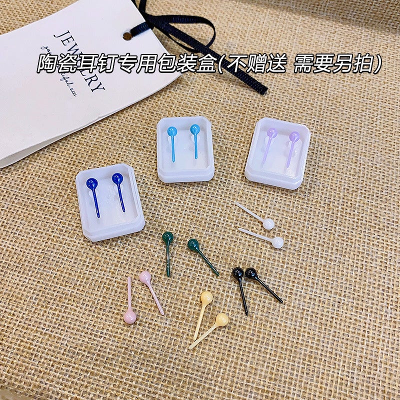 Hypoallergenic Ceramic Ear Studs for Women and Men Special packing box