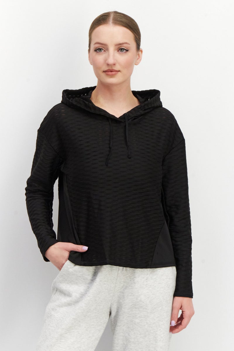 PUMA Women Sportswear Fit Long Sleeves Training Hooded Sweatshirt, Black  - Image 1