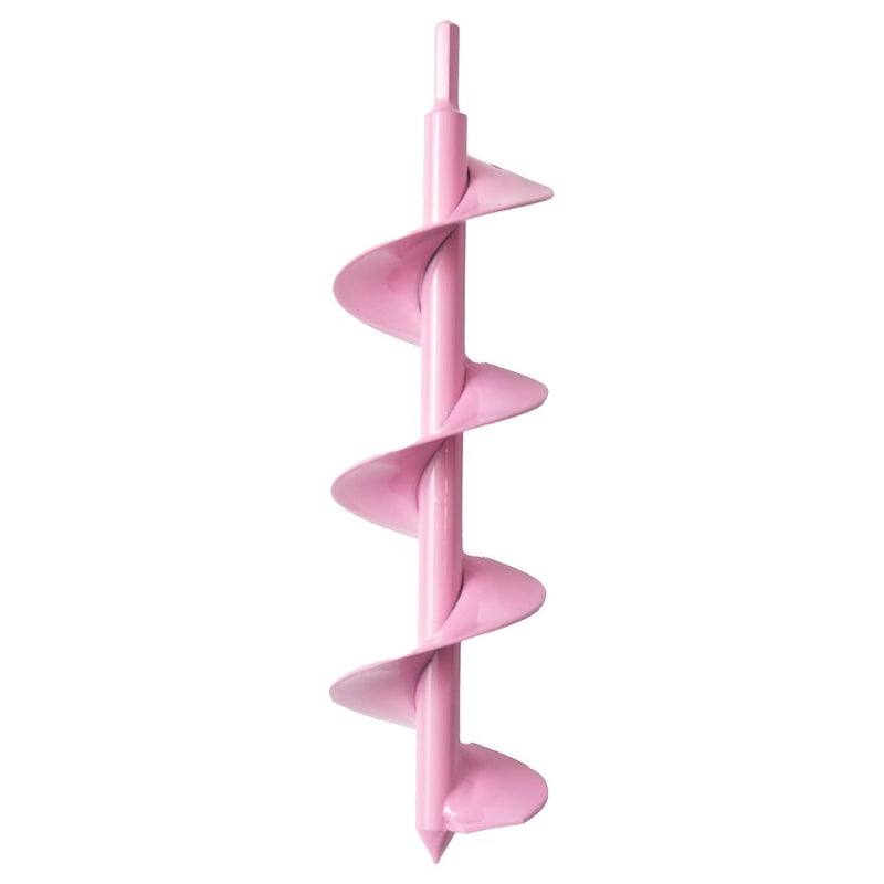 Power Planter مثقاب حديقة DIY Guru (3"x12") - مصمم للزراعة، وحفر الثقوب، وخلط الطلاء، وخلط الأسمنت ومشاريع منزلية أخرى - مصنوع من الفولاذ مع محرك سداسي غير قابل للانزلاق بحجم 3/8" (وردي) - Image 1