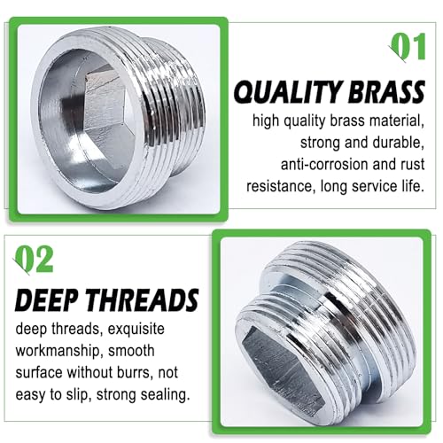 ZLYY Faucet Adapter Aerator For Water Purifier,18mm Male x 1mm To 22mm Male Connector,Faucet Adapter Brass Fitting,Tap Connector Aerator For Bathroom Kitchen(Silver,2pcs) - Image 3