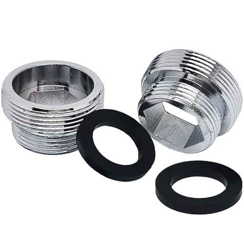 ZLYY Faucet Adapter Aerator For Water Purifier,18mm Male x 1mm To 22mm Male Connector,Faucet Adapter Brass Fitting,Tap Connector Aerator For Bathroom Kitchen(Silver,2pcs) - Image 1