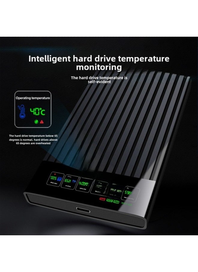 ماركة غير محددة صندوق القرص الصلب المحمول Shuole Type-c شاشة رقمية ذكية للكمبيوتر المحمول مقاس 2.5 بوصة منفذ تسلسلي SATA خارجي - اللون: Sl-u25t-p مع Cc إلى كابل بيانات عالي السرعة + وسادة إسفنجية مقاومة للصدمات --- تغليف باللغة الإنجليزية  - Image 4