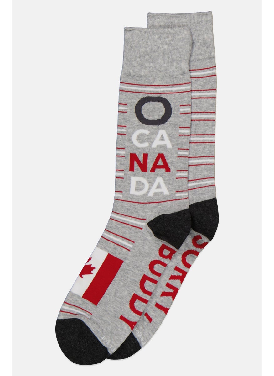 Men 1 Pair Graphic Print Crew Socks, Grey Combo - pzsku/Z6F0C48F668467FC4D024Z/45/_/1737642202/161840ba-392c-4444-bad8-cc23e1964eca