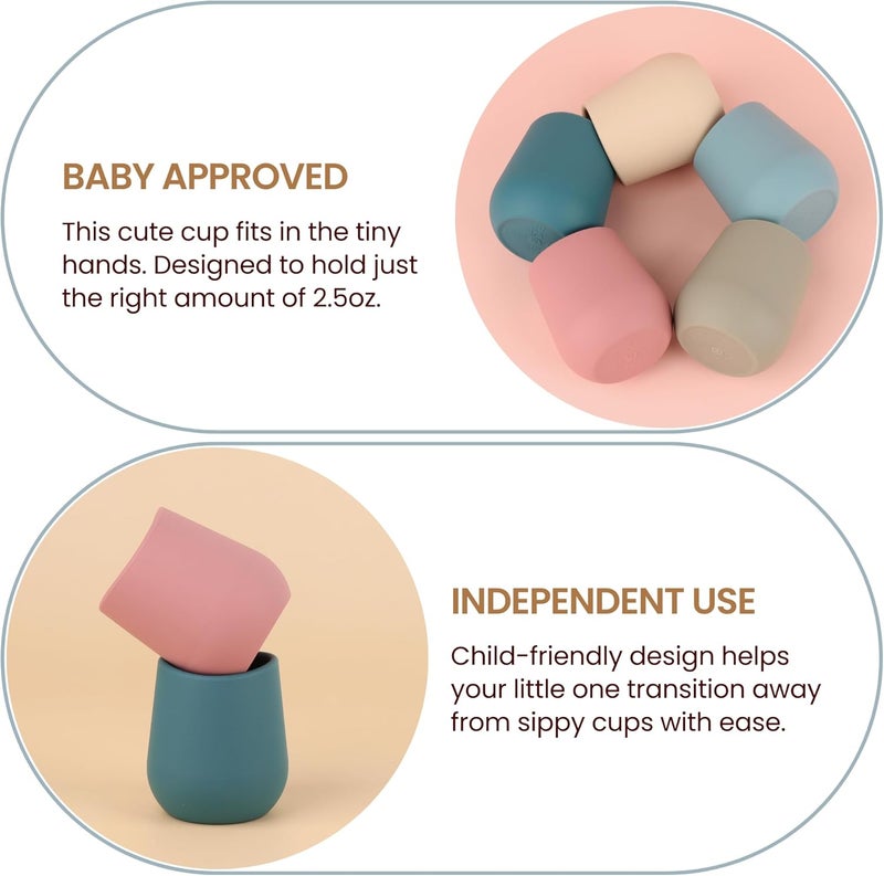 Mintlyfe Silicone Baby Cups for 612 Months Infants Silicone Tiny Cups Open Training Cup for Baby Led Weaning 2 Pack Color 1 - Image 4
