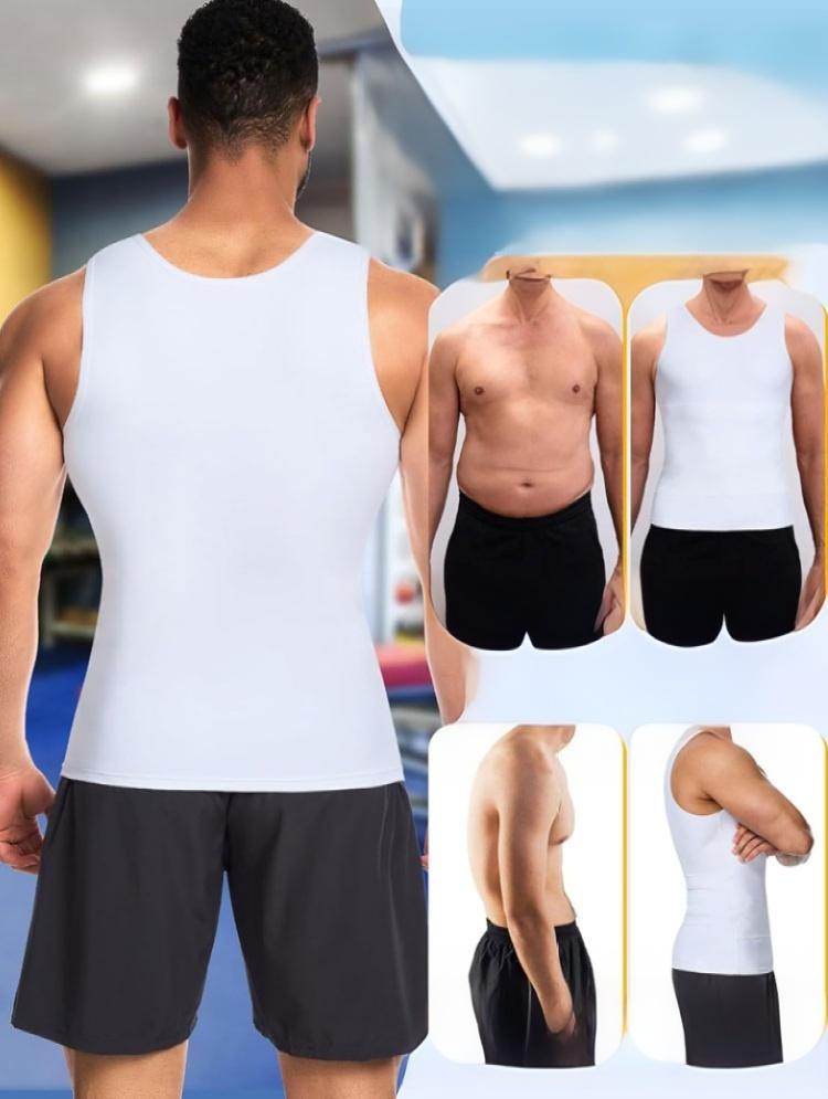 Men's Double-Layer Slimming Compression Vest - Athletic Gym Shaper for Enhanced Comfort & Support - Image 1