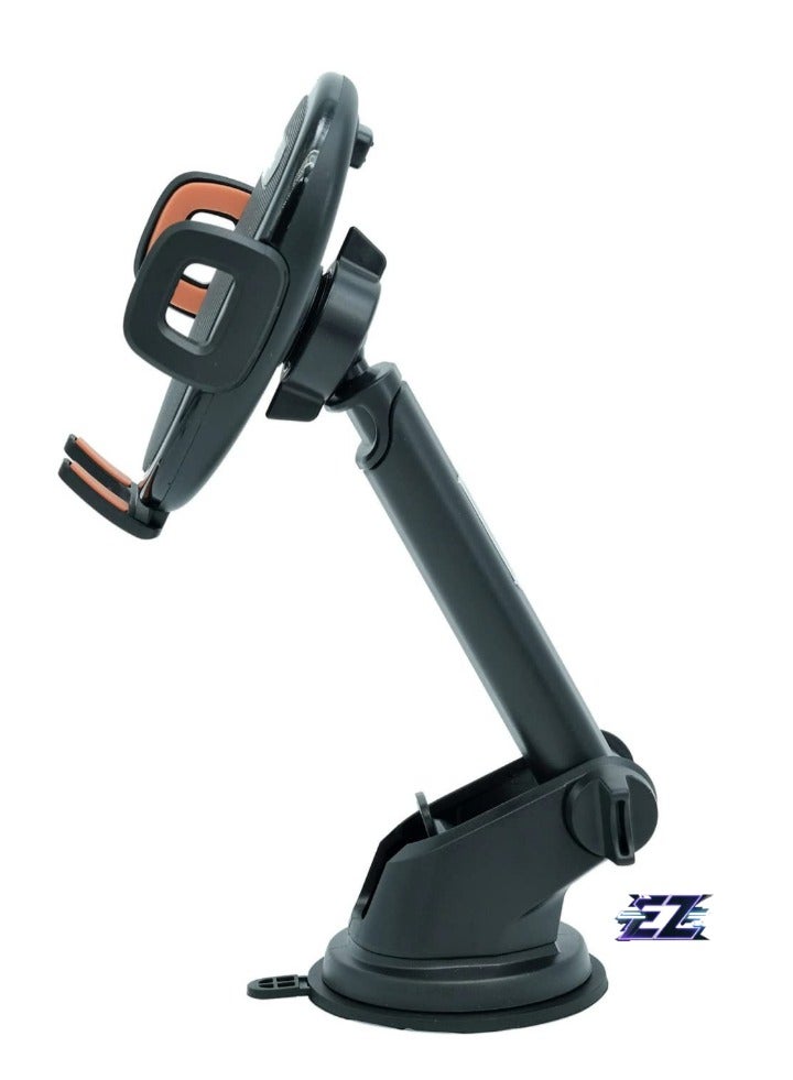 ELTRAZONE 2-in-1 Mini Folding Car Mount Phone Holder – Auto-Tightening Kickstand for Secure Car Dashboard & Desk Use - Image 2