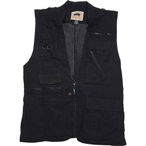 CampCo Humvee Photography Utility Vest with 21 Pockets - Perfect for Travel, Safari, Hunting, Camping & More. Shell: Poly& Cotton, Lining 100% Cotton, Pocket 100% Poly, Comfortable & Sturdy | Fishing Vest for Men & Women - Great Gift -Black - Image 4
