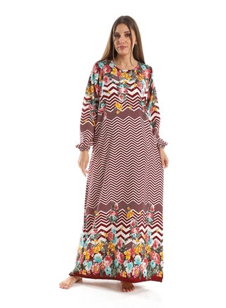 Women's jalabiya with multiple patterns and a round collar - pzsku/Z6F0C74E6A4128659F13CZ/45/_/1674134477/4b4e1b7a-8d13-4b4d-b9ba-bfe1d0544a6b