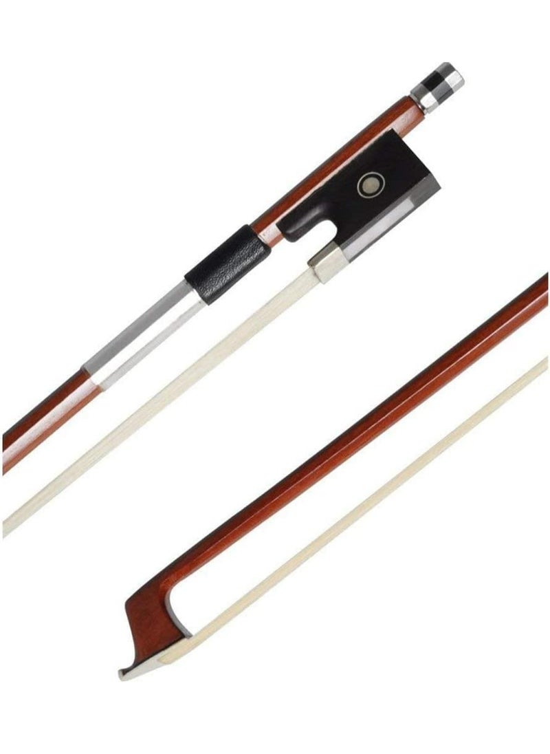 Mike Music 1/4 Violin Bow Professional 1/4 Brazilwood Ebony Frog Violin Arbor White Horsehair Violin Bow  - Image 4