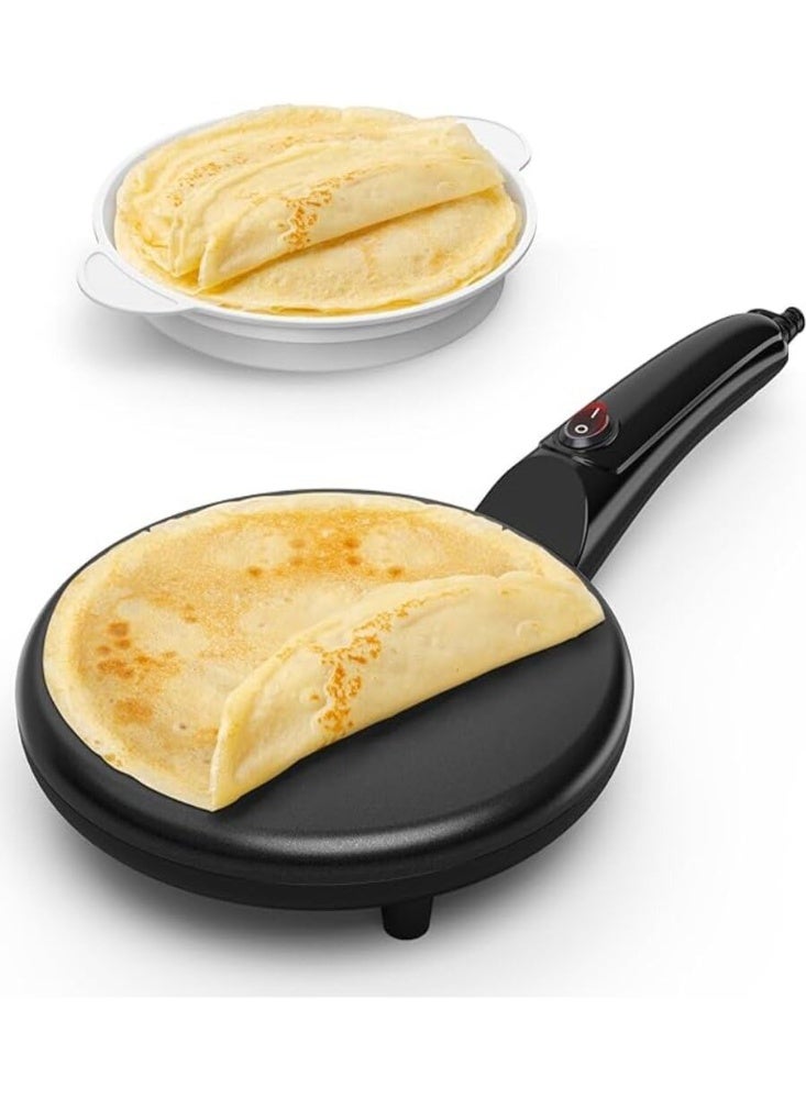 showkah® SC-555 Electric Crepe Maker – Non-Stick Pancake & Dosa Maker with Whisk & Batter Bowl, 900W Portable Flatbread Griddle - Image 1