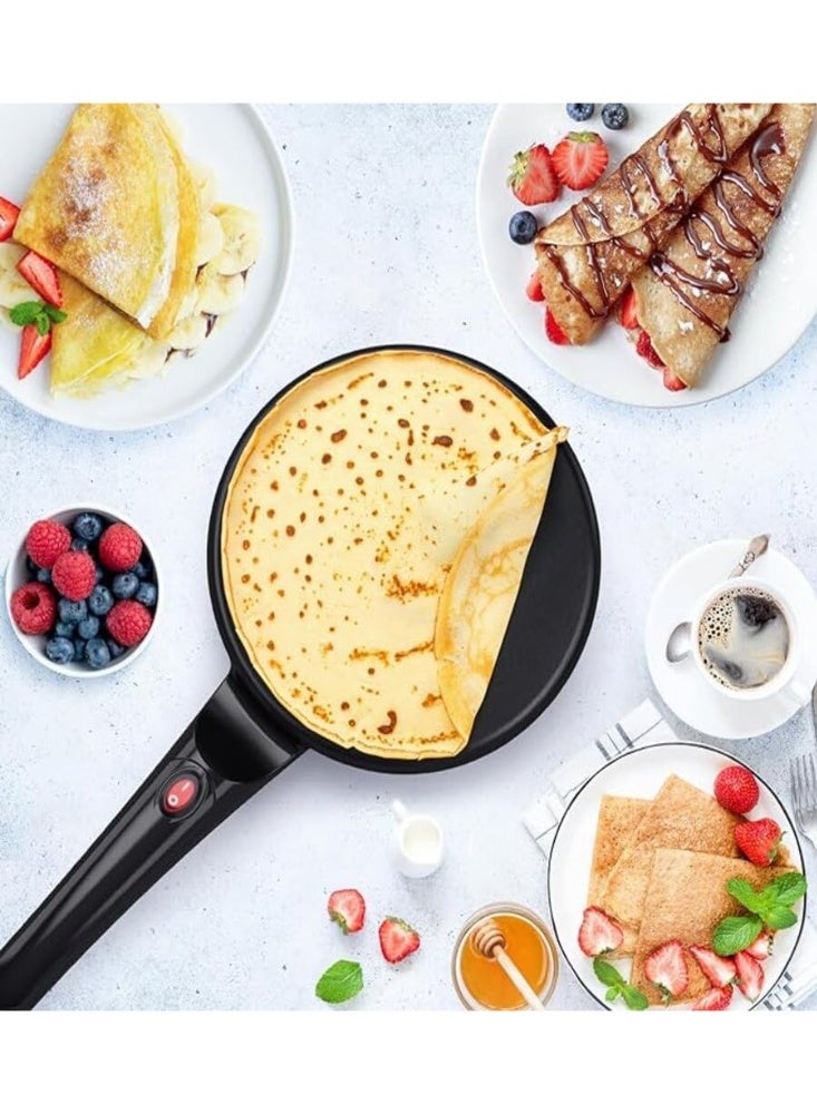 showkah® SC-555 Electric Crepe Maker – Non-Stick Pancake & Dosa Maker with Whisk & Batter Bowl, 900W Portable Flatbread Griddle - Image 4