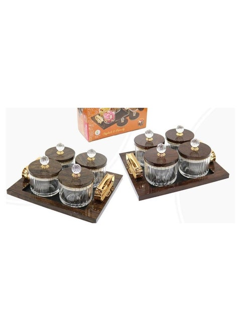 Nuts boxes with plastic racks, 4 pieces - revolving plate