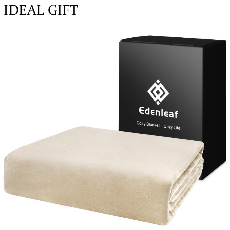 Edenleaf Big Oversized King Blanket, Extra Large Soft Blanket 120x120, California King Size for Whole Family, Bed, Sofa, Couch, Travel, Camping Khaki - Image 5