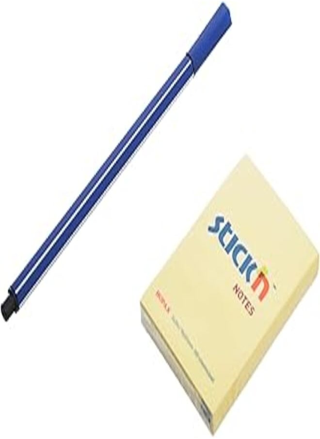 Hopax Hopax Stickin High Quality Sticky Notes Size 76 * 76 mm 100 Sheets with Pen for Tasks, Messages and Notes - Multi Color 