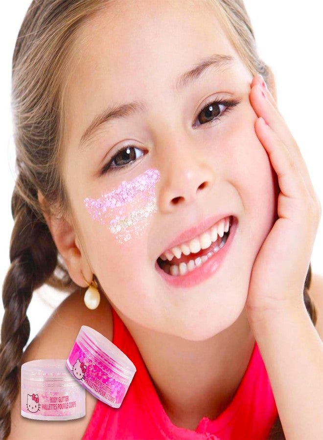 Hello Kitty Body Glitter Set - Bundle with 4 Body Glitter Colors for Costumes, Dress Up, Pretend Play, and More, Stickers | Hello Kitty Accessories - Image 2