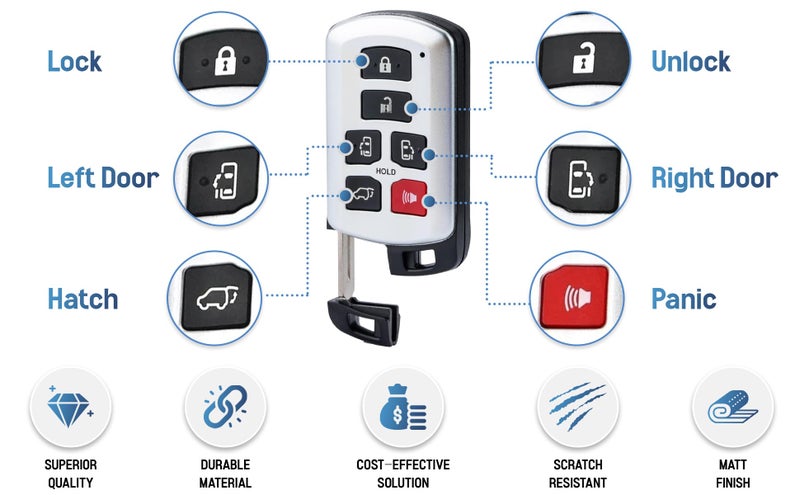 Smart Key Solution Remote Smart Key Fob Replacement Kit for Toyota Sienna 2011 2012 2013 2014 2015 2016 2017 2018 2019 2020 Keyless Entry Remote Control HYQ14ADR 89904-08010 - Image 5