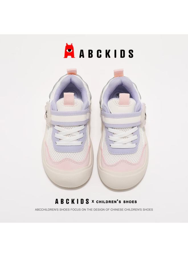 Abc Kids Girls' Sports Shoes Autumn Winter Kids Running Casual Mesh Shoes 3500 White/pink Purple Size 33 - Image 3