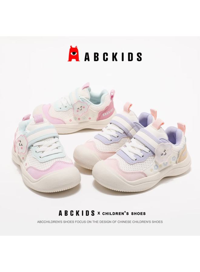Abc Kids Girls' Sports Shoes Autumn Winter Kids Running Casual Mesh Shoes 3500 White/pink Purple Size 33 - Image 5