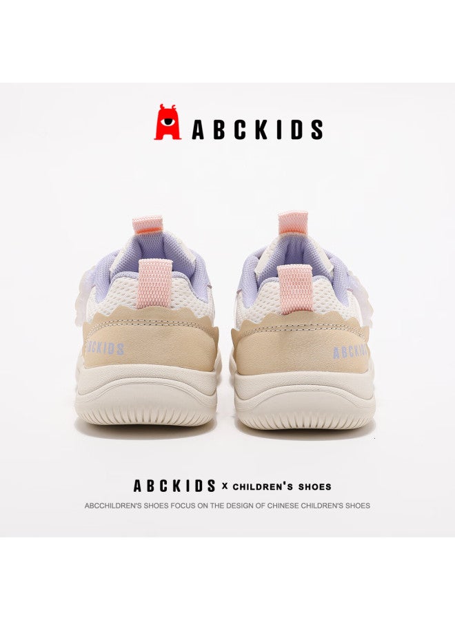 Abc Kids Girls' Sports Shoes Autumn Winter Kids Running Casual Mesh Shoes 3500 White/pink Purple Size 33 - Image 4