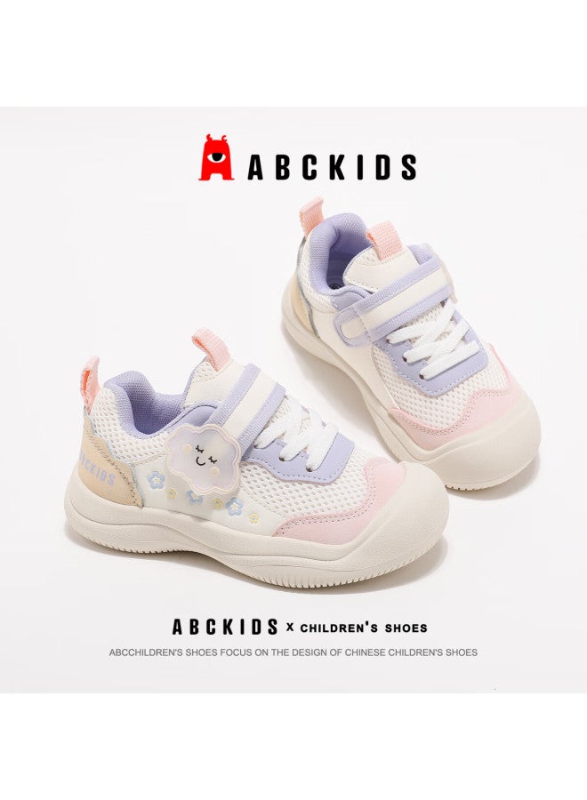Abc Kids Girls' Sports Shoes Autumn Winter Kids Running Casual Mesh Shoes 3500 White/pink Purple Size 33 - Image 2