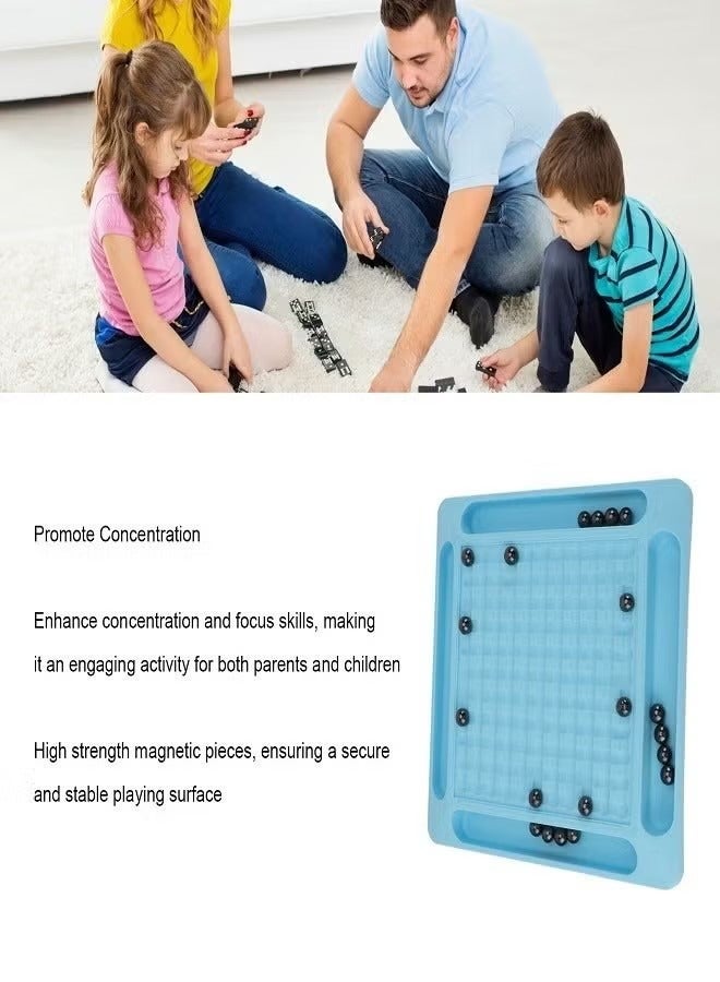 Magnetic Chess Game Set, Magnet Game with Punishment Wheel, Magnetic Chess Game Stones, Magnetic Chess Board Game Set, Fun Family Magnet Chess Board Game for Kids Adult  - Image 2