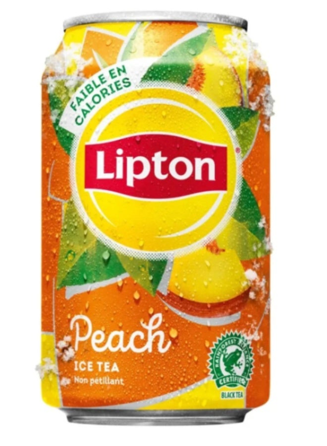 Lipton Ice Tea Peach Flavor – Refreshing Non-Carbonated Drink – 2 x 320ml Cans Twin Pack